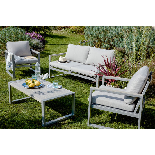  Salon De Jardin AVA - 1 Canapé, 1 Table Et 2 Fauteuils