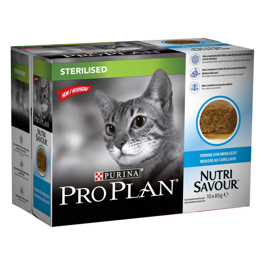  Mousse Au Cabillaud Pour Chat Stérilisé 10x85g