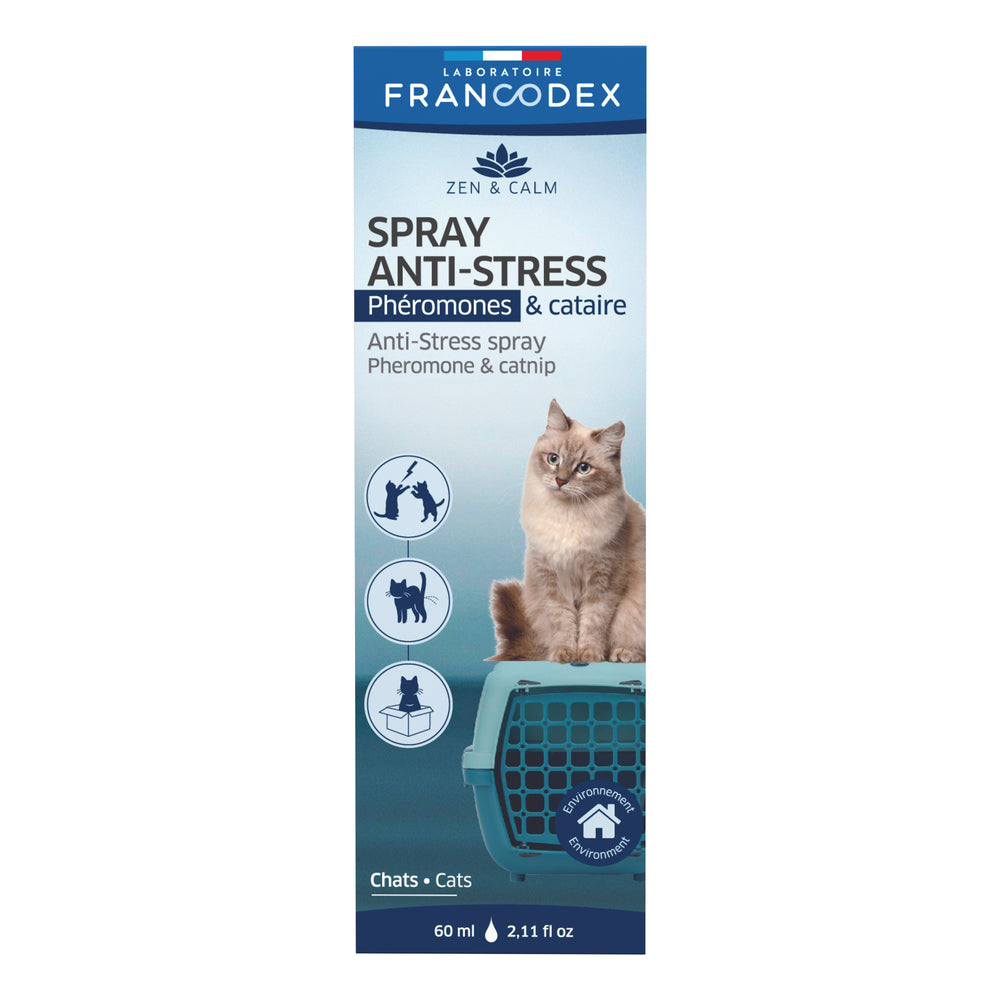  Spray Anti-stress Pour Chat à Base De Phéromones Et Cataire 60ml