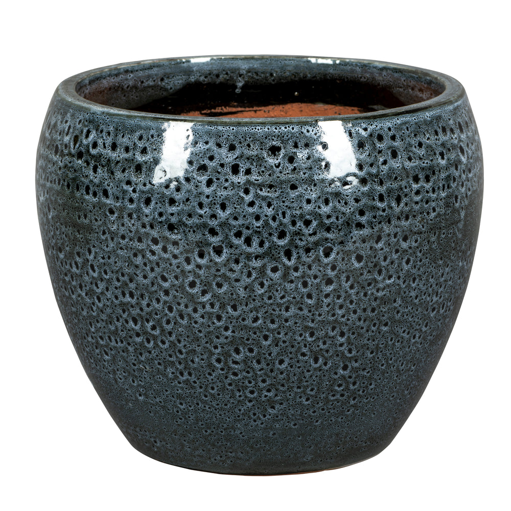  Pot En Céramique émaillée Misty Indigo MZ Noir - D.19xH.17cm