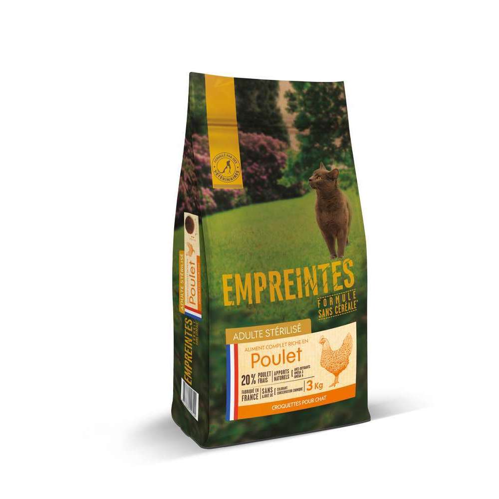  Croquettes Pour Chat Adulte Stérilisé Au Poulet Sans Céréales 3kg