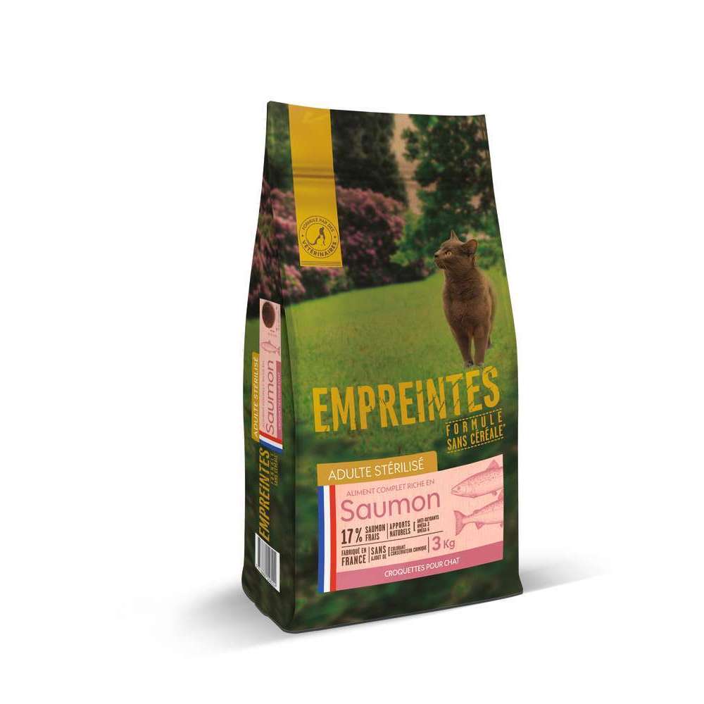  Croquettes Pour Chat Adulte Stérilisé Au Saumon Sans Céréales 3kg