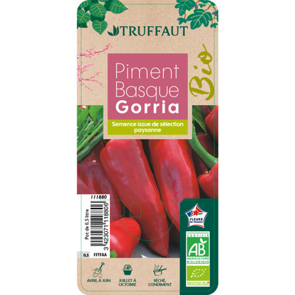  Plant De Piment 'Basque Gorria' F1 Bio : Pot De 0,5 Litre