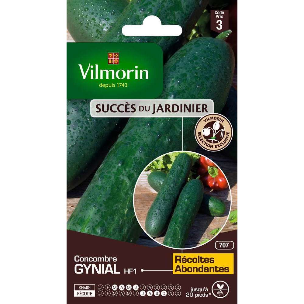  Graines De Concombre Gynial Hybride F1 En Sachet