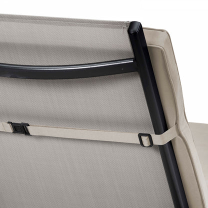  Lot De 2 Coussins Bain De Soleil Polyester Taupe 186x53x5 Cm