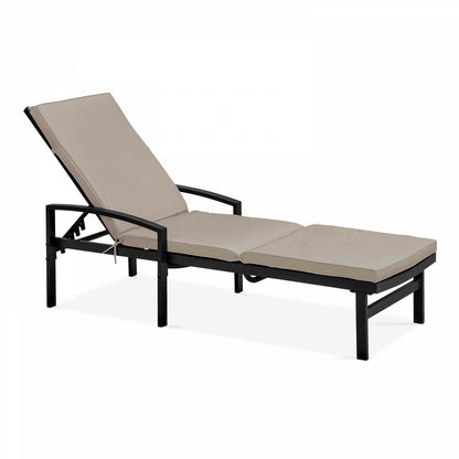  Lot De 2 Coussins Bain De Soleil Polyester Taupe 186x53x5 Cm