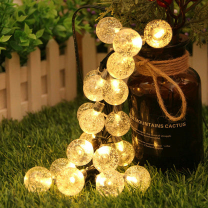  Guirlande 30 Boules Transparentes Led Jaunes 6.5m