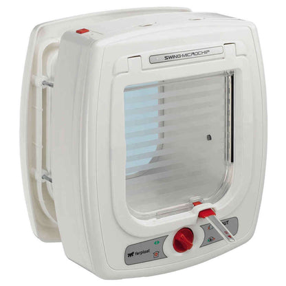 FERPLAST Chatière Swing Microchip, Blanche L. 22,5 X L. 13,2 X H. 25,2 Cm