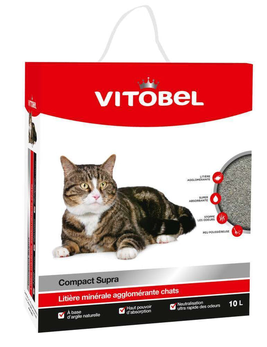 Vitakraft Litière Minérale Pour Chat Vitobel Compact Supra - 10 Litres