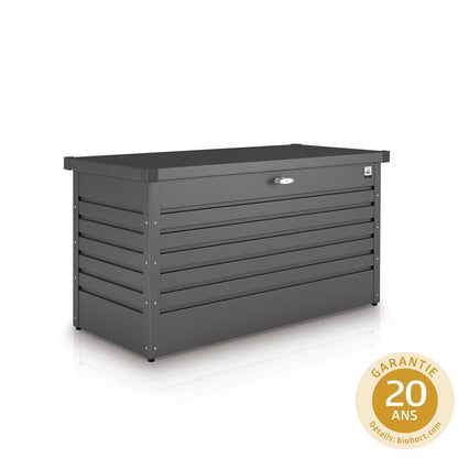 Biohort Coffre De Jardin En Acier Galvanisé, Gris Foncé L.101cm