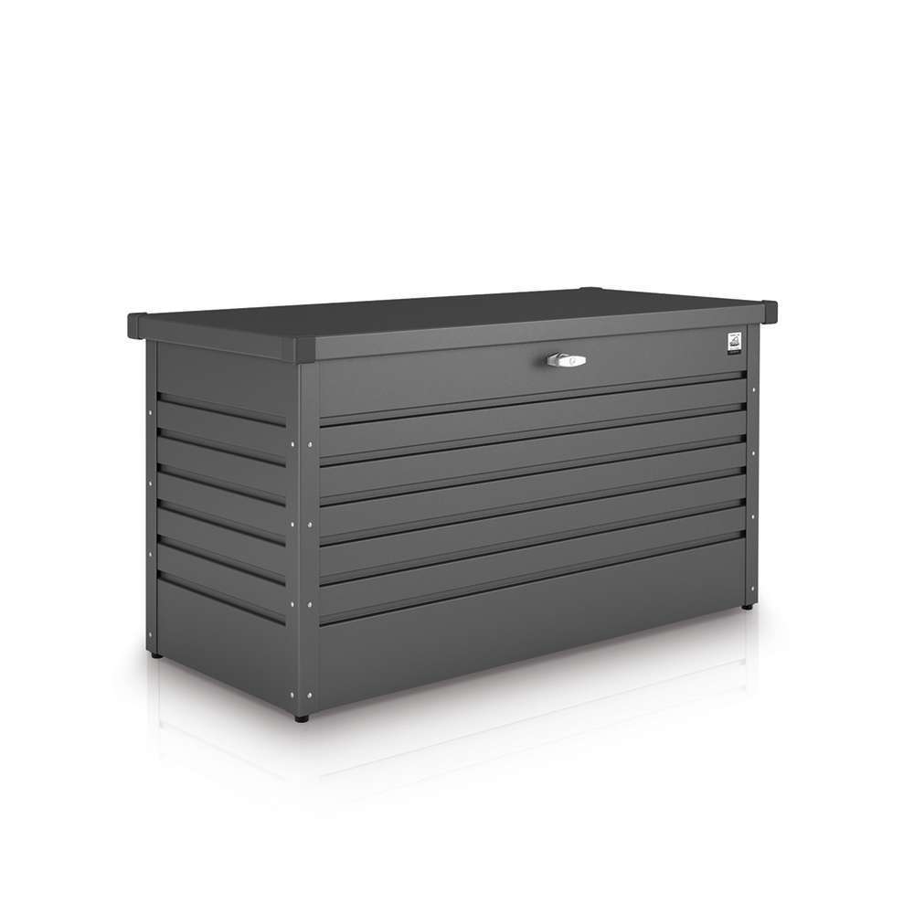 Biohort Coffre De Jardin En Acier Galvanisé, Gris Foncé L.101cm