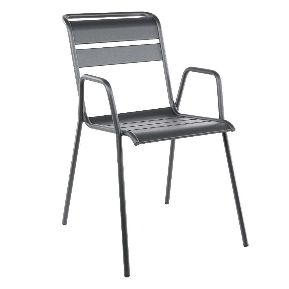  Fauteuil De Jardin Bridge MONCEAU Carbone En Acier - 64,5x52x85 Cm