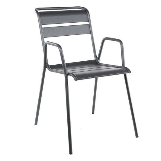  Fauteuil De Jardin Bridge MONCEAU Carbone En Acier - 64,5x52x85 Cm