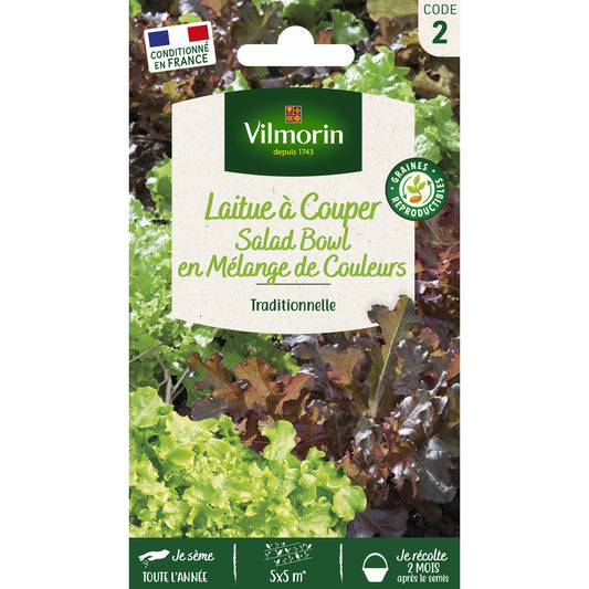  Graines De Laitue à Couper En Melange Bowl Verte Et Rouge En Sachet