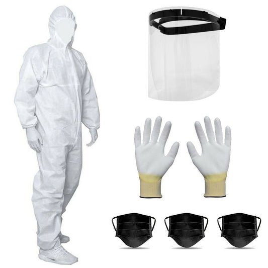  Kit Complet De Protection Combinaison L Paire De Gants Taille 11 Masque Visière