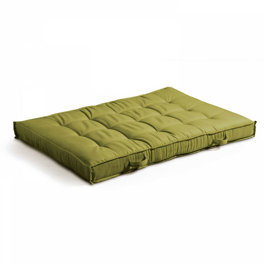  Coussin De Sol Ou D'assise Matelassé Polyester Vert 120 X 80 X 12cm