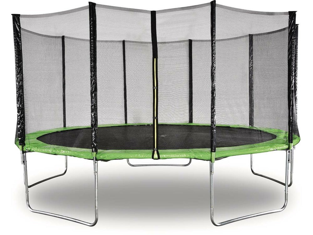  Trampoline " Yoopi " - ø 4.60 M - Vert - Avec Filet + échelle + Couverture + Kit D'ancrage