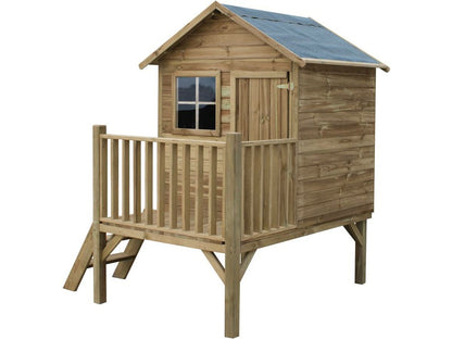 Maisonnette En Bois Avec Toboggan "tomek"