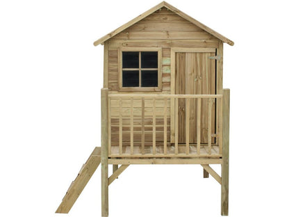  Maisonnette En Bois Avec Toboggan "tomek"