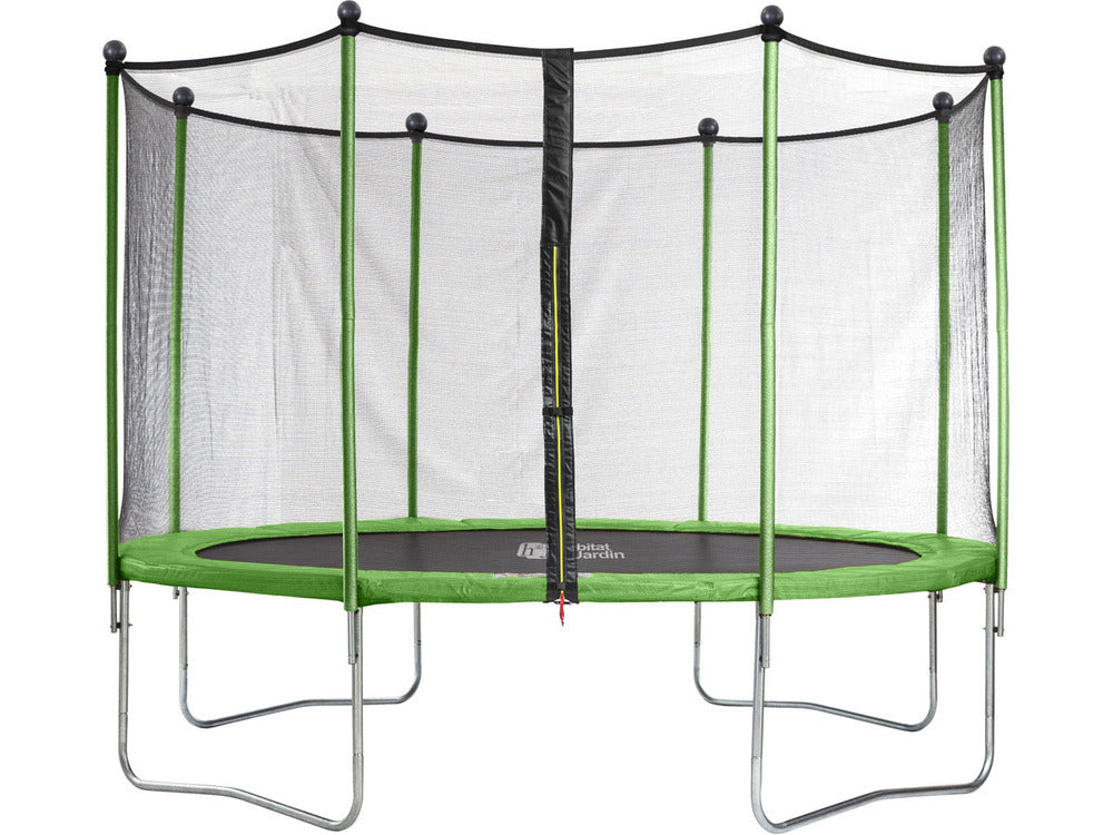  Trampoline "yoopi" 2 - ø 4.25 M - Avec Filet + Echelle + Couverture + Kit D'ancrage