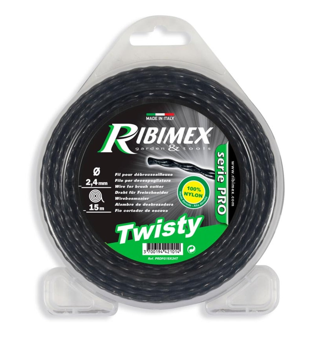  Fil Torsadé Twisty 15m 2,4mm Pour Tête De Débroussailleuse