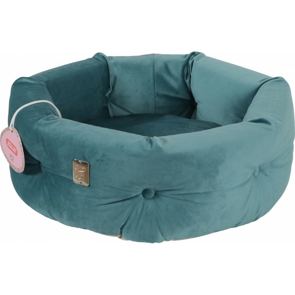 Zolux Corbeille Chesterfield Chambord Vert Paon. Ø 41 Cm. Pour Chats.