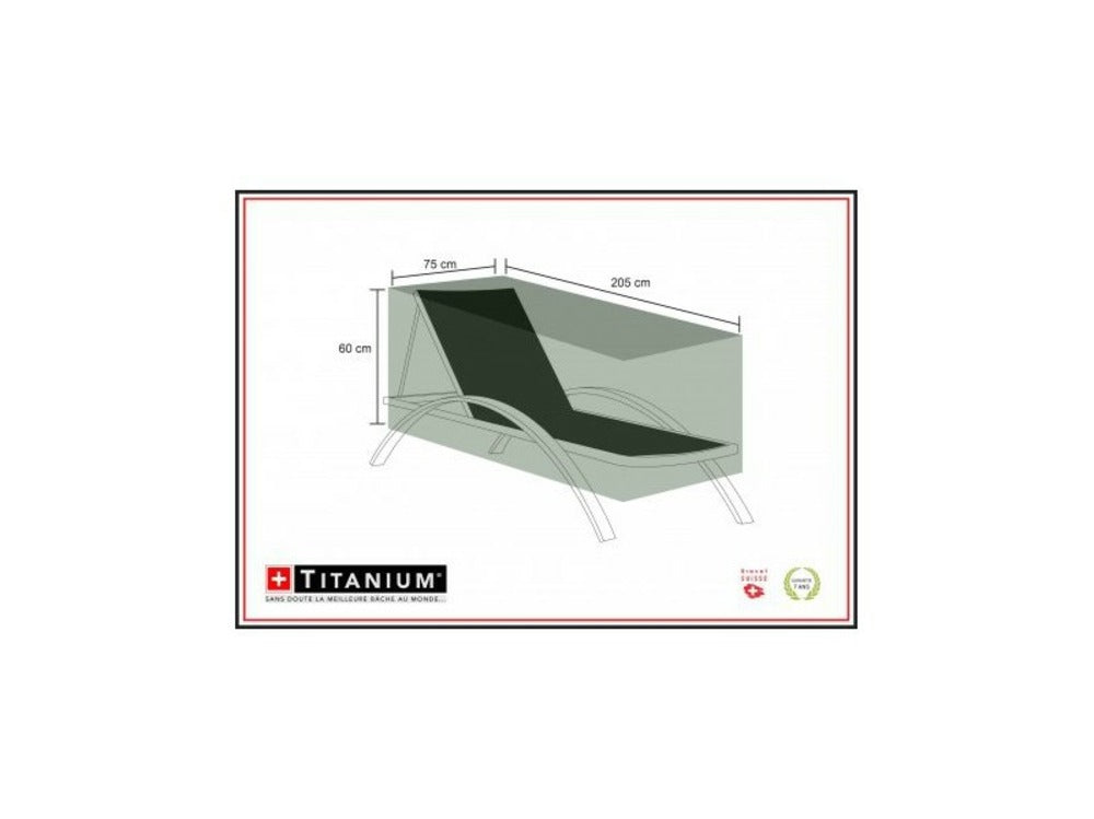  Housse De Protection Pour Chaise Longue 205 X 75 X 68 Cm - Noir