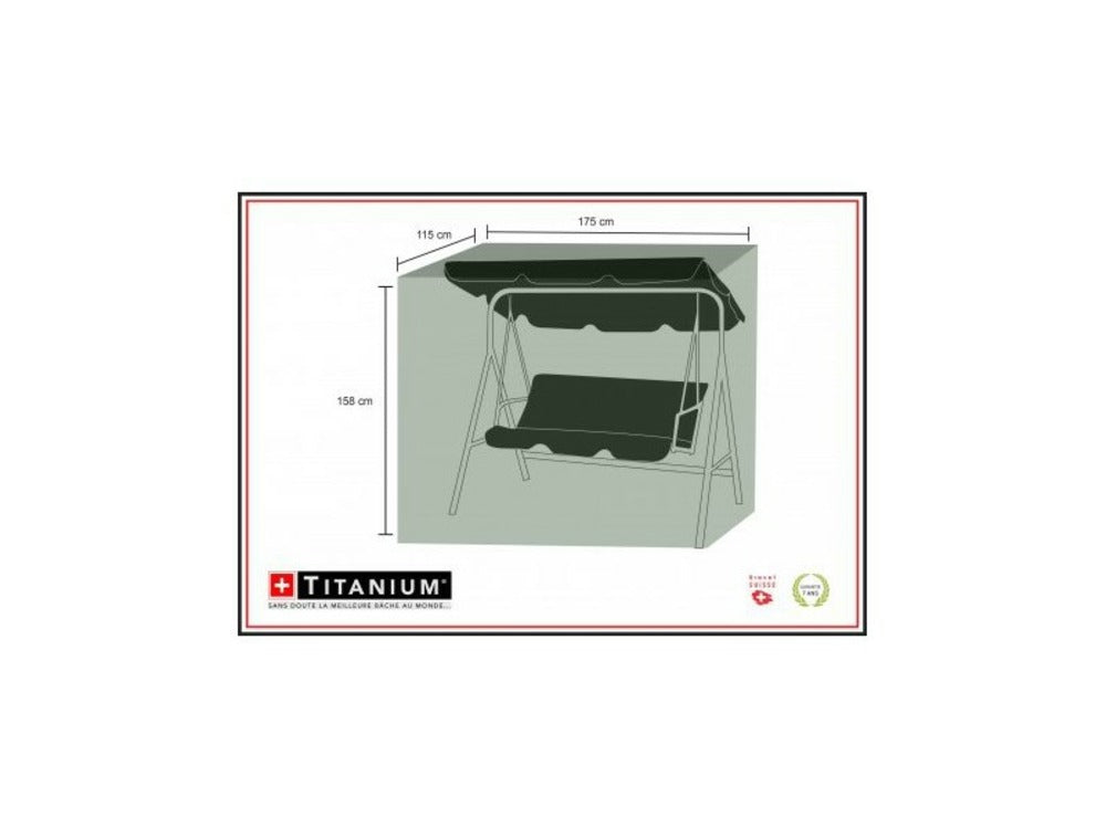  Housse De Protection Pour Balancelle 175 X 115 X 158 Cm - Noir