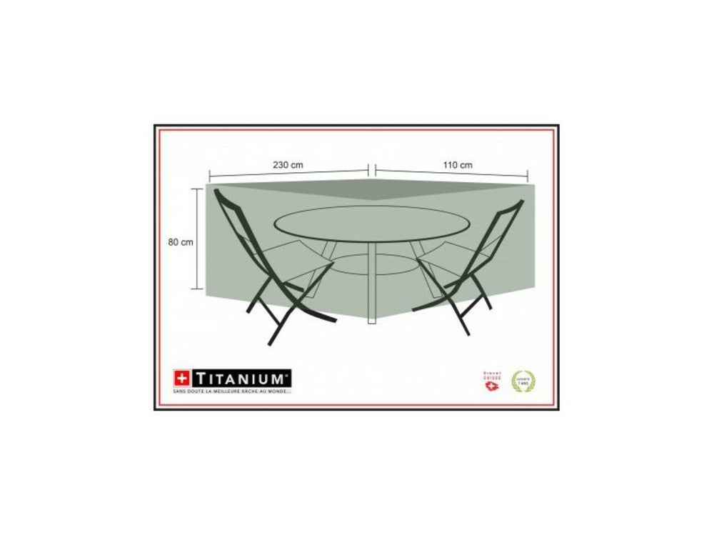  Housse De Protection Pour Table Ovale + Chaises 230 X 110 X 80 Cm - Noir