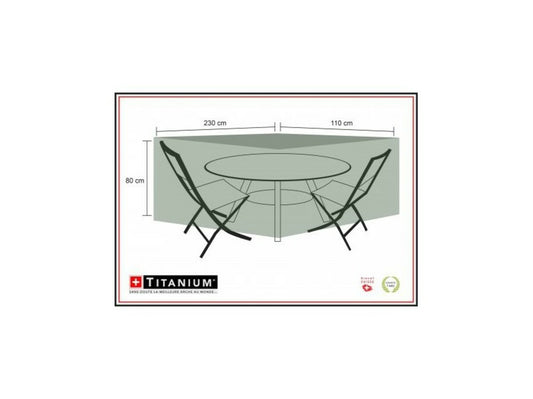  Housse De Protection Pour Table Ovale + Chaises 230 X 110 X 80 Cm - Noir