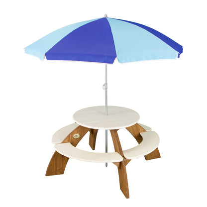  Axi Orion Table Pique Nique Enfant Ronde En Bois Marron & Blanc