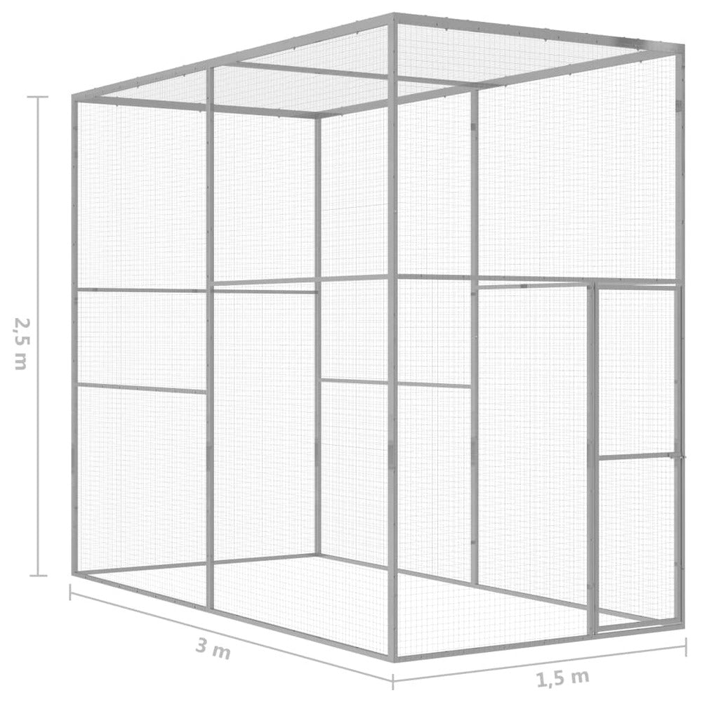 VIDAXL Cage Pour Chat 3x1,5x2,5 M Acier Galvanisé