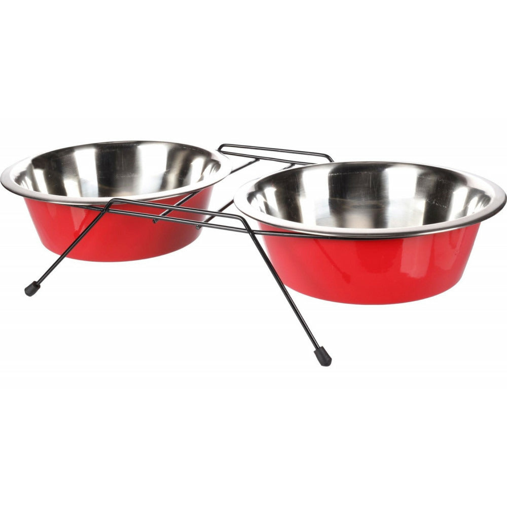  Ecuelle Duo ø 25 Cm. 2500 Ml. Avec Support Arjun. Xl. Pour Chien