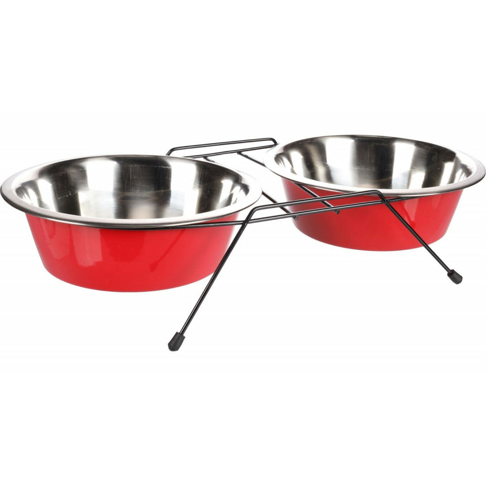  Ecuelle Duo ø 25 Cm. 2500 Ml. Avec Support Arjun. Xl. Pour Chien