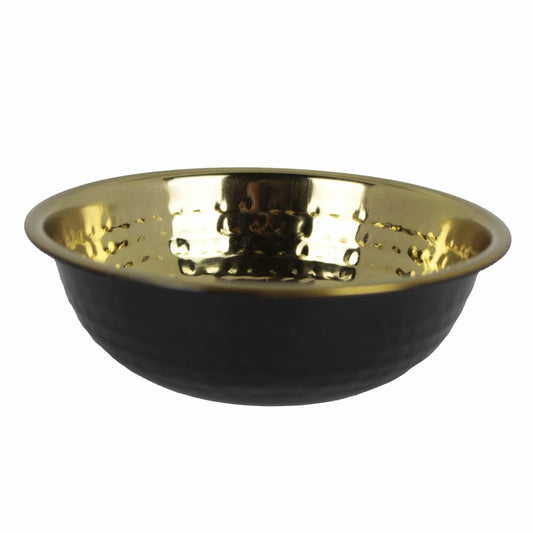  Gamelle Noire Et Dorée Effet Martelé : 1.89 L