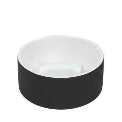  Ahma - Gamelle Anti-glouton Design En Céramique Noir 15x15x6,5cm