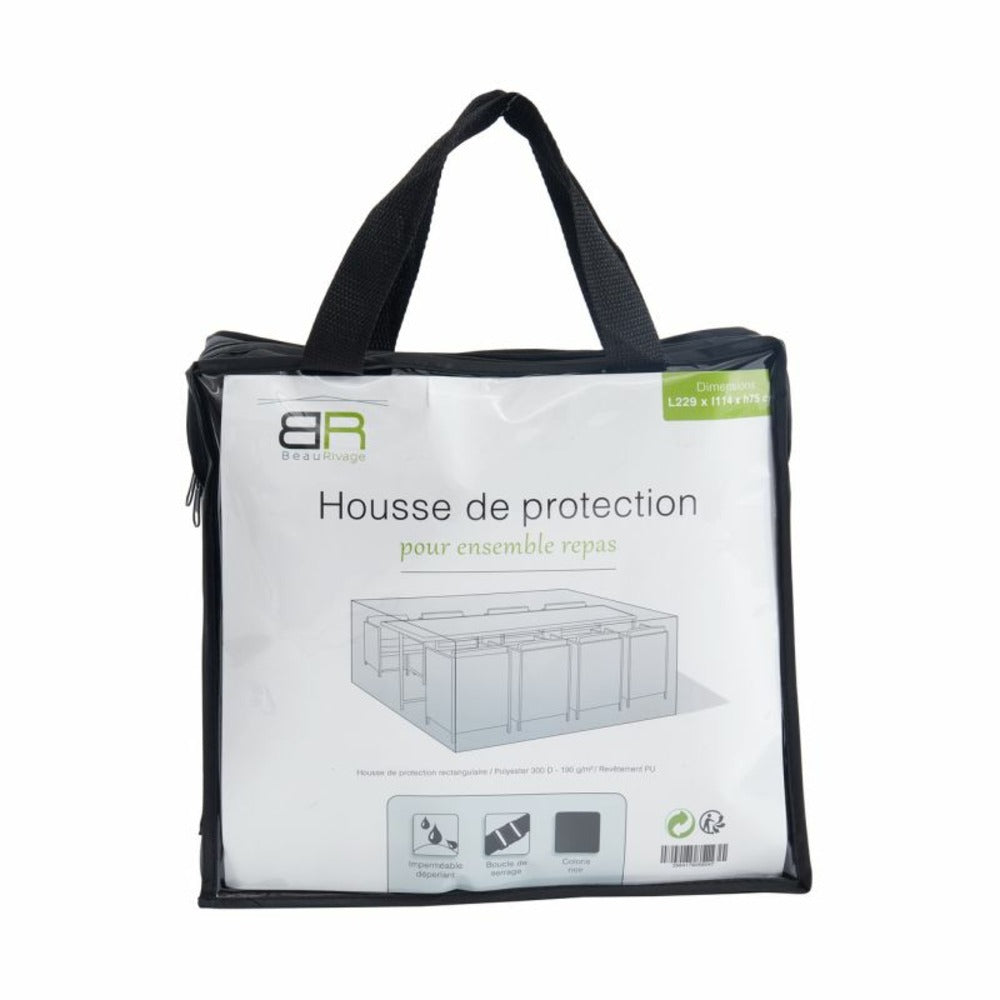  Housse De Protection Pour Ensemble Repas 8 Places Noir