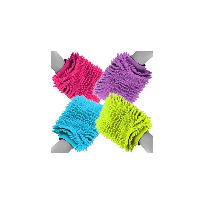  Lot Spécial De 4 Gants Chenille Microfibre Multicolores