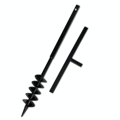 VIDAXL Tarière De Sol Avec Mèche De Tarière Spirales 100 Mm Acier Noir