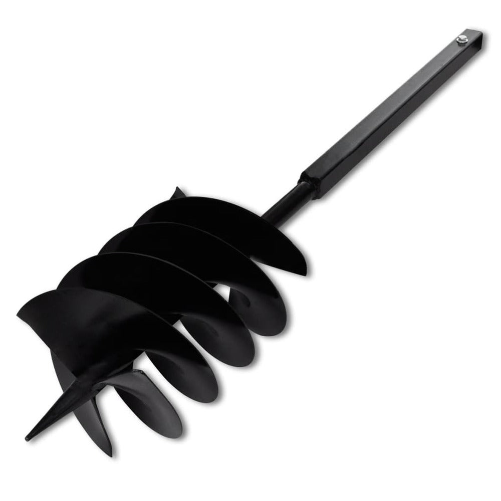 VIDAXL Tarière De Sol Avec Mèche De Tarière 200 Mm Acier Noir