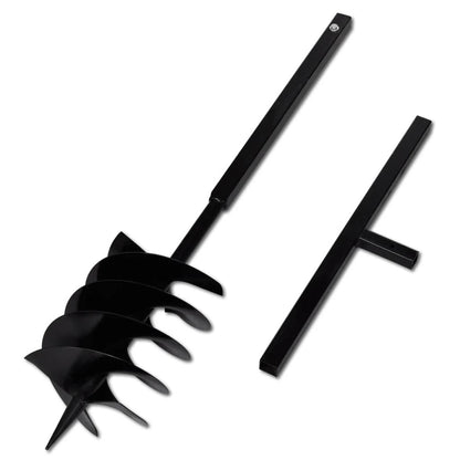 VIDAXL Tarière De Sol Avec Mèche De Tarière 200 Mm Acier Noir