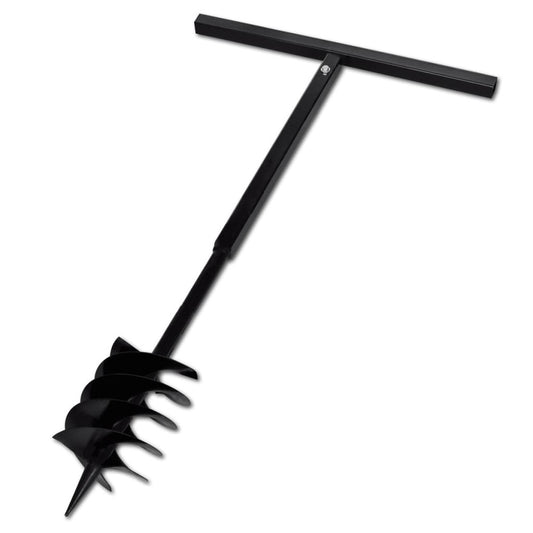 VIDAXL Tarière De Sol Avec Mèche De Tarière 180 Mm Acier Noir