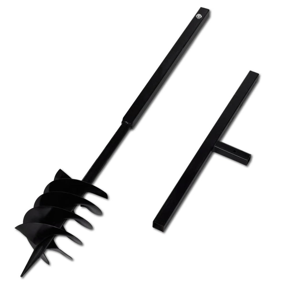 VIDAXL Tarière De Sol Avec Mèche De Tarière 180 Mm Acier Noir