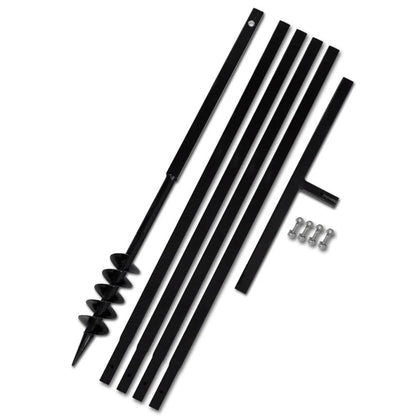 VIDAXL Tarière De Sol Avec Manche 80 Mm Et Tube D'extension 5 M Acier