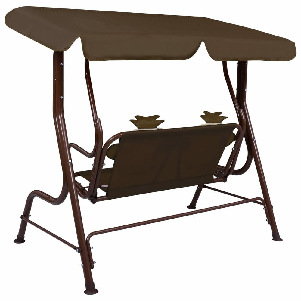 VIDAXL Balancelle Pour Enfants Marron 115x75x110 Cm Tissu