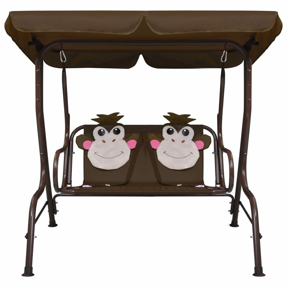 VIDAXL Balancelle Pour Enfants Marron 115x75x110 Cm Tissu