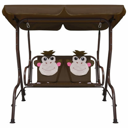 VIDAXL Balancelle Pour Enfants Marron 115x75x110 Cm Tissu