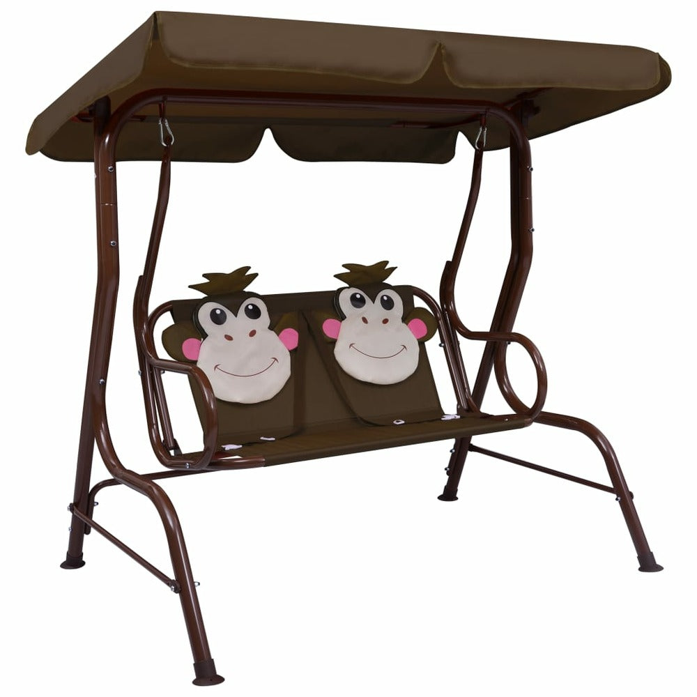 VIDAXL Balancelle Pour Enfants Marron 115x75x110 Cm Tissu