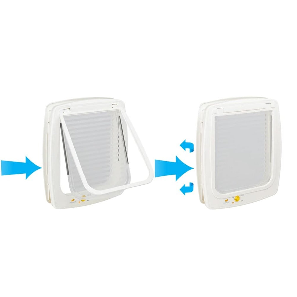 FERPLAST Chatière Manuelle à 4 Voies Swing Blanc - 29,7 X 34,5 Cm