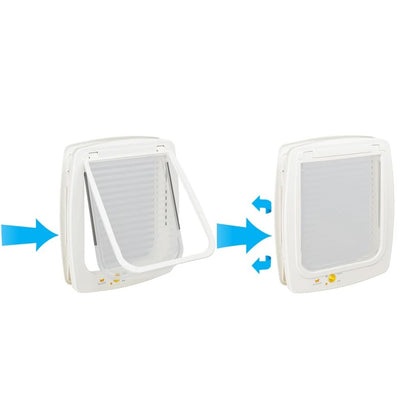 FERPLAST Chatière Manuelle à 4 Voies Swing Blanc - 29,7 X 34,5 Cm